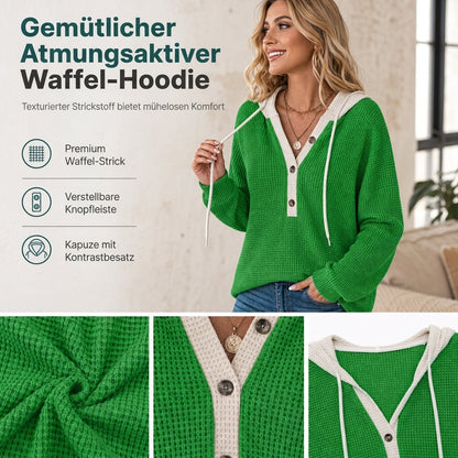 Locker sitzendes Strick-Kapuzenpullover für Damen
