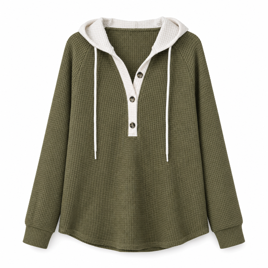 Locker sitzendes Strick-Kapuzenpullover für Damen