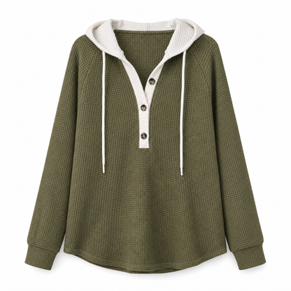 Locker sitzendes Strick-Kapuzenpullover für Damen