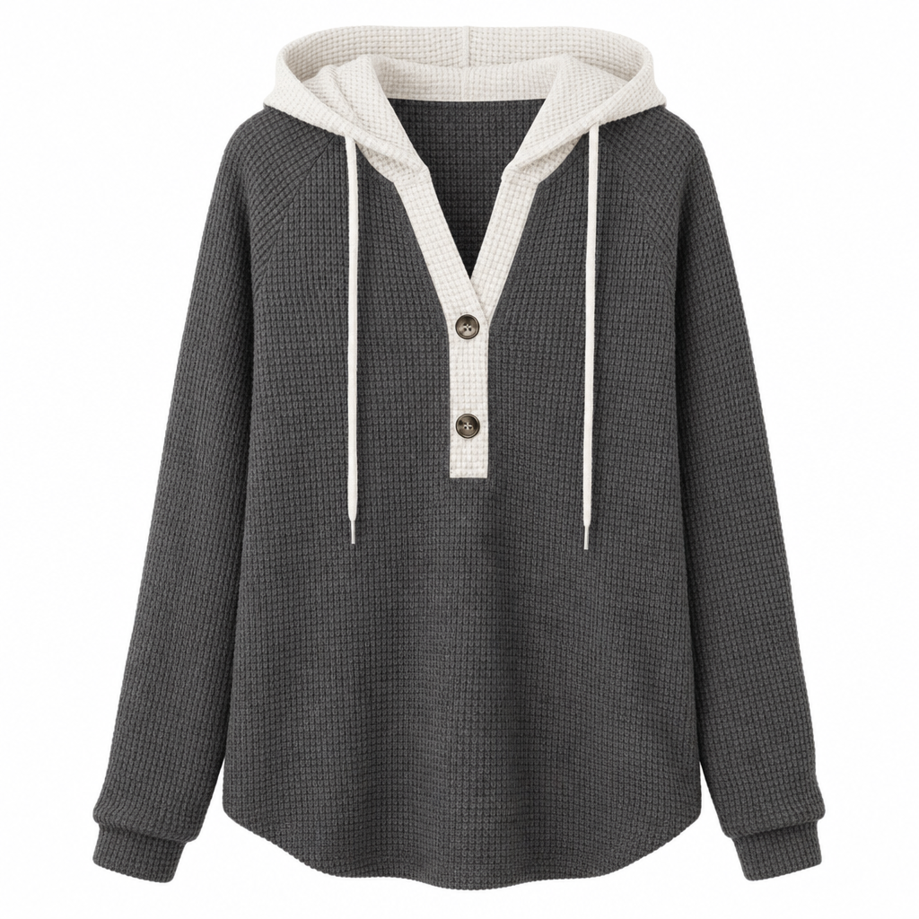 Locker sitzendes Strick-Kapuzenpullover für Damen