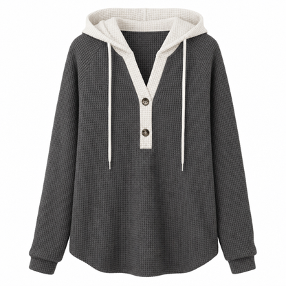 Locker sitzendes Strick-Kapuzenpullover für Damen