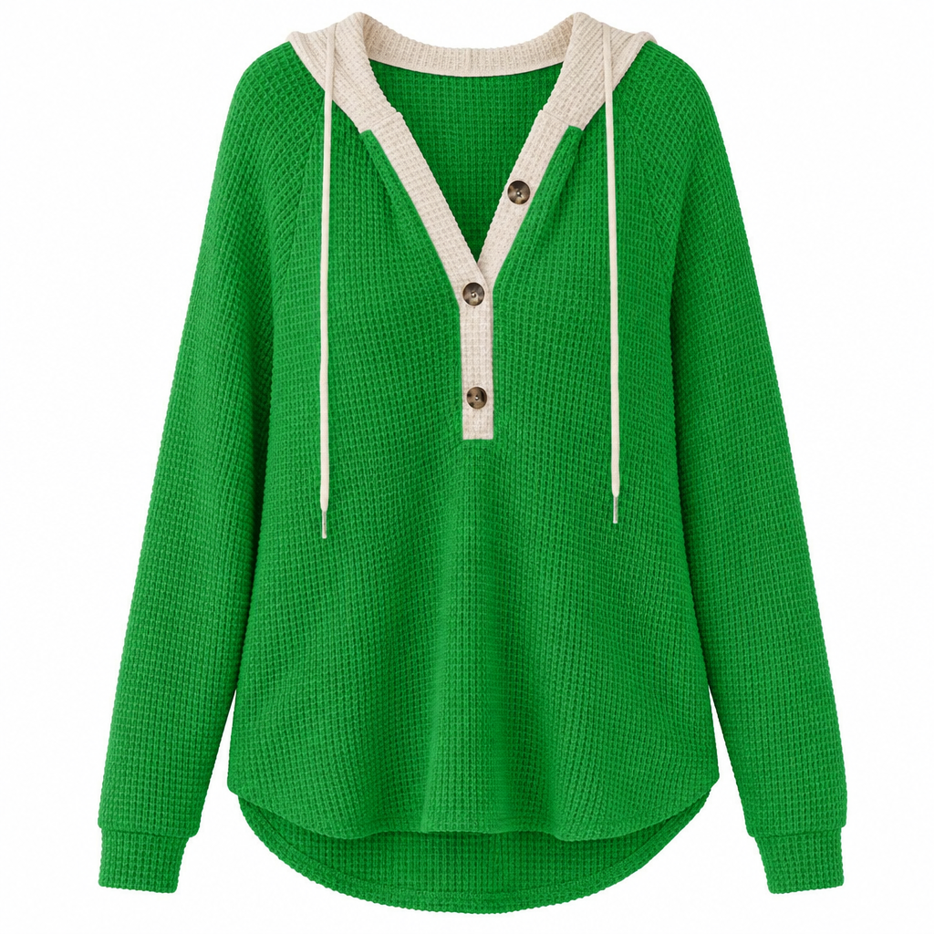 Locker sitzendes Strick-Kapuzenpullover für Damen