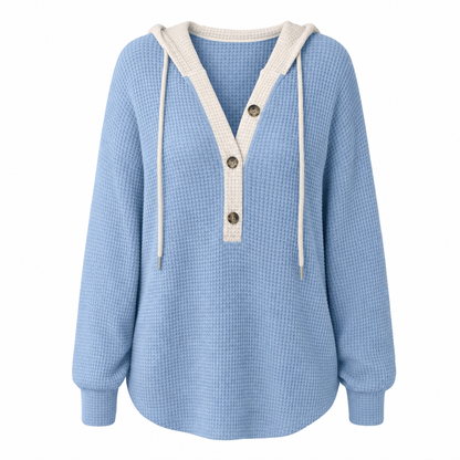 Locker sitzendes Strick-Kapuzenpullover für Damen