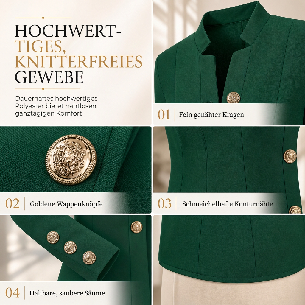 Damen-Blazer mit Stehkragen und schmaler Passform