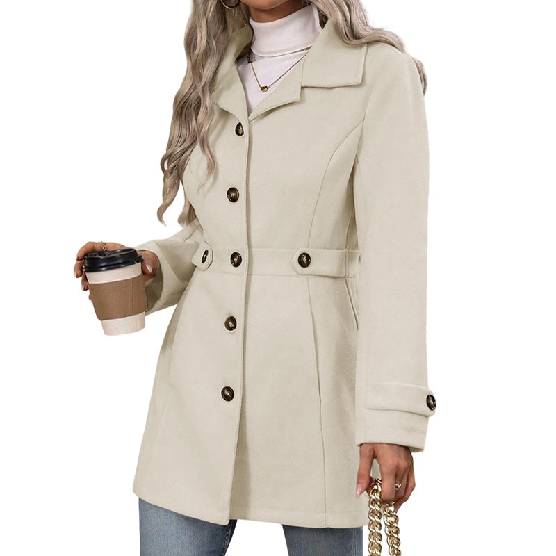 📢🎉50%Rabatt!!!🛍️✨Elegante taillierte Damen-Mantel mit Knopfleiste