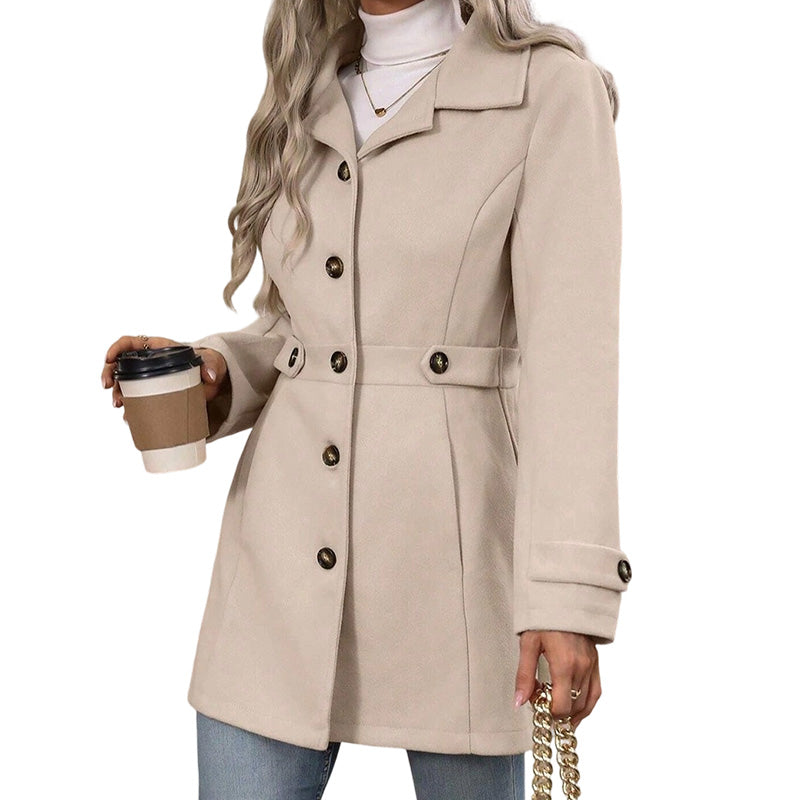 📢🎉50%Rabatt!!!🛍️✨Elegante taillierte Damen-Mantel mit Knopfleiste