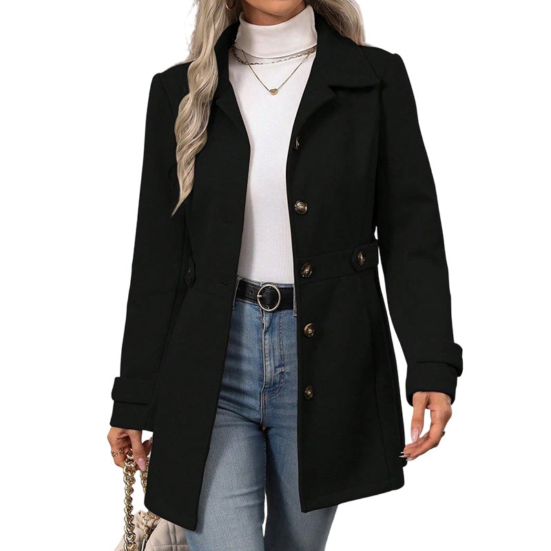 📢🎉50%Rabatt!!!🛍️✨Elegante taillierte Damen-Mantel mit Knopfleiste