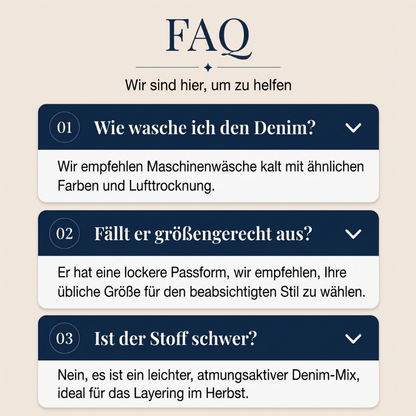 📢🎉50%Rabatt!!!🛍️✨Jeans-Pullover mit halbem Reißverschluss und langen Ärmeln für Damen