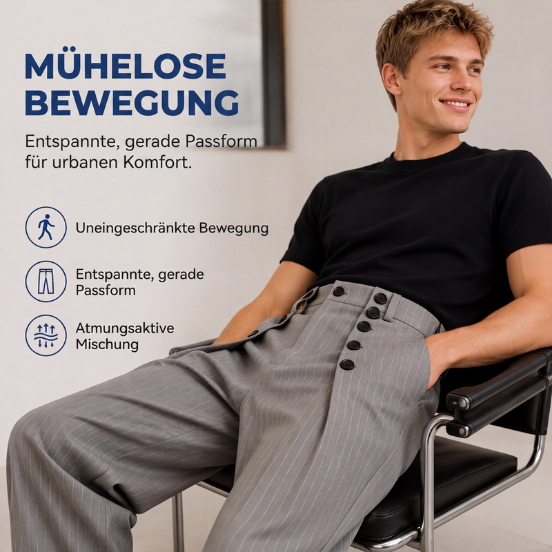 📢🎉50%Rabatt!!!🛍️✨Schicke hochtaillierte zweireihige Drapierhosen für Herren