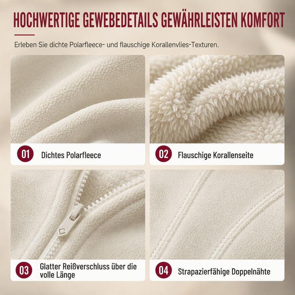 📢📢50%Rabatt!!!🎉✨Unisex-Wendbare warme Jacke mit Reißverschluss und Stehkragen