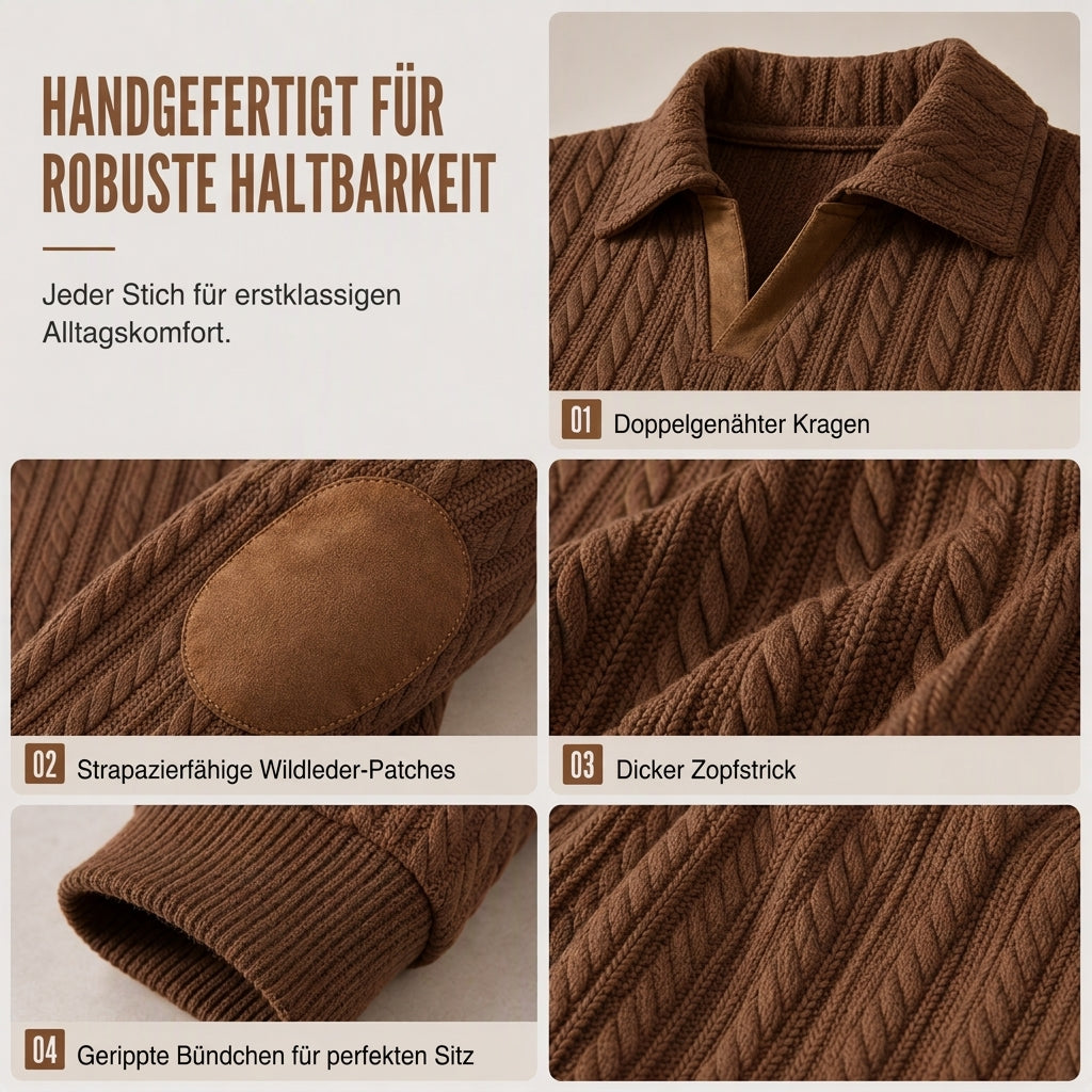 📢📢50%Rabatt!!!🎉✨Herren Casual Einfarbig Kragen Pullover Sweatshirt