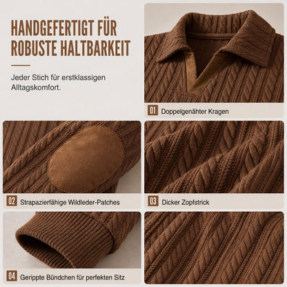📢📢50%Rabatt!!!🎉✨Herren Casual Einfarbig Kragen Pullover Sweatshirt