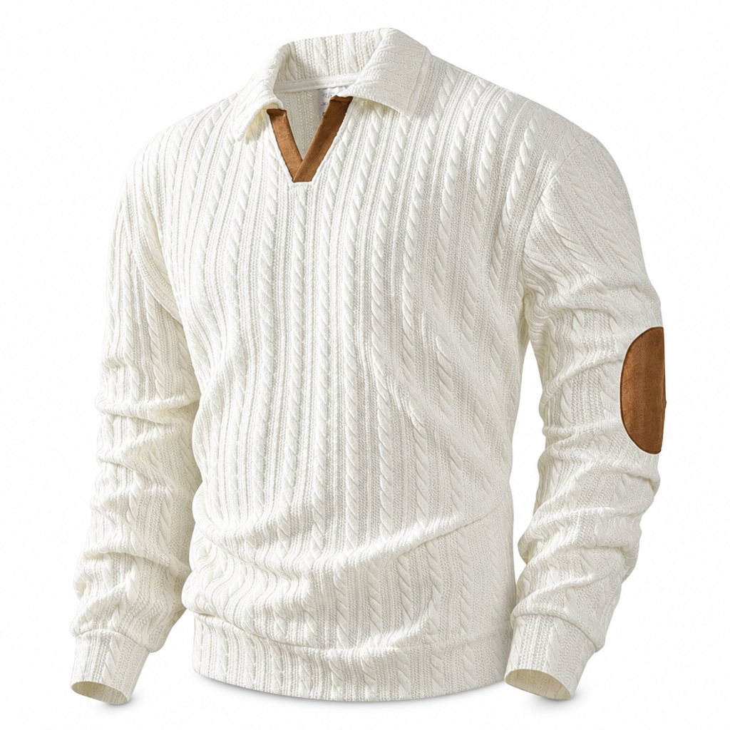 📢📢50%Rabatt!!!🎉✨Herren Casual Einfarbig Kragen Pullover Sweatshirt