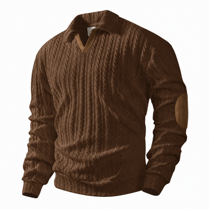 📢📢50%Rabatt!!!🎉✨Herren Casual Einfarbig Kragen Pullover Sweatshirt