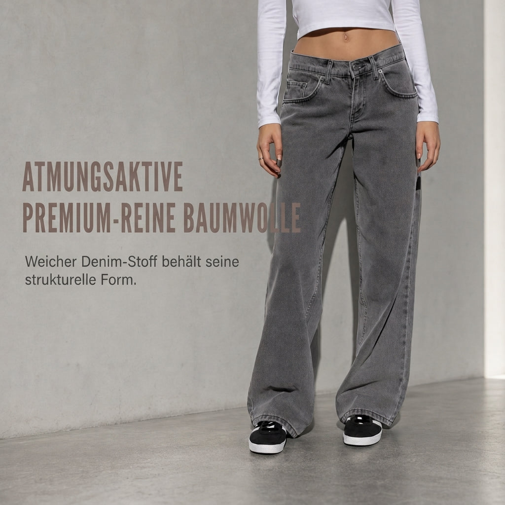 📢📢50%Rabatt!!!🎉✨Damen Retro-Jeans mit hoher Taille und weitem Bein