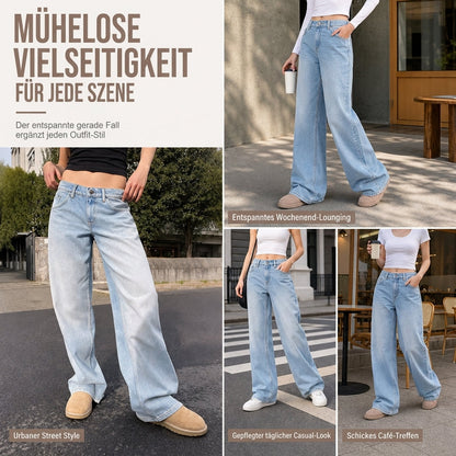 📢📢50%Rabatt!!!🎉✨Damen Retro-Jeans mit hoher Taille und weitem Bein