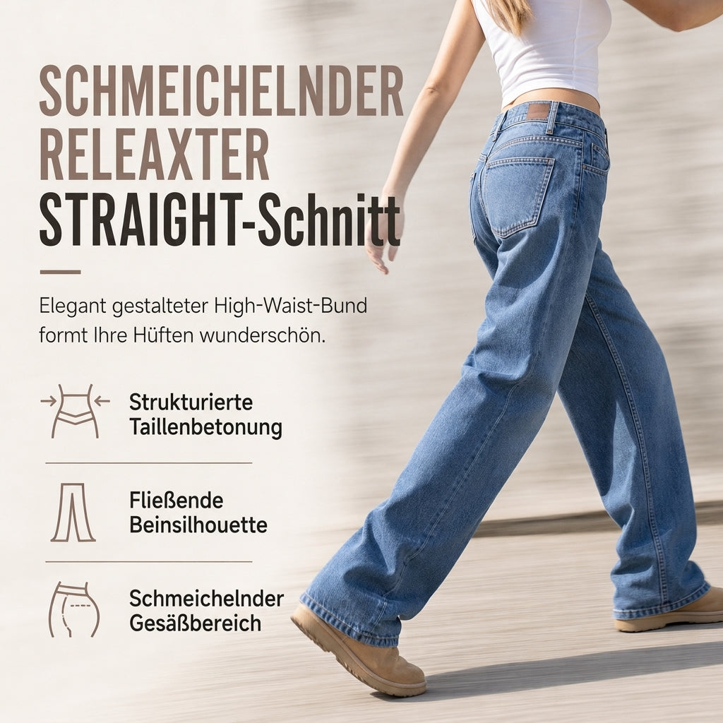 📢📢50%Rabatt!!!🎉✨Damen Retro-Jeans mit hoher Taille und weitem Bein