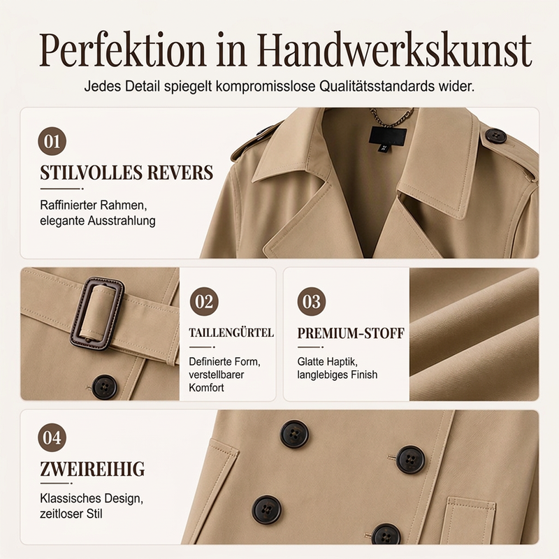 📢📢50%Rabatt!!!🎉✨Zweireihiger langer Trenchcoat für Damen