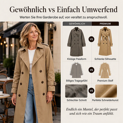 📢📢50%Rabatt!!!🎉✨Zweireihiger langer Trenchcoat für Damen