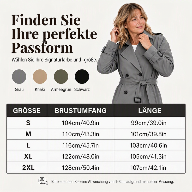 📢📢50%Rabatt!!!🎉✨Zweireihiger langer Trenchcoat für Damen