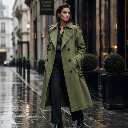 📢📢50%Rabatt!!!🎉✨Zweireihiger langer Trenchcoat für Damen