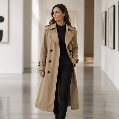 📢📢50%Rabatt!!!🎉✨Zweireihiger langer Trenchcoat für Damen