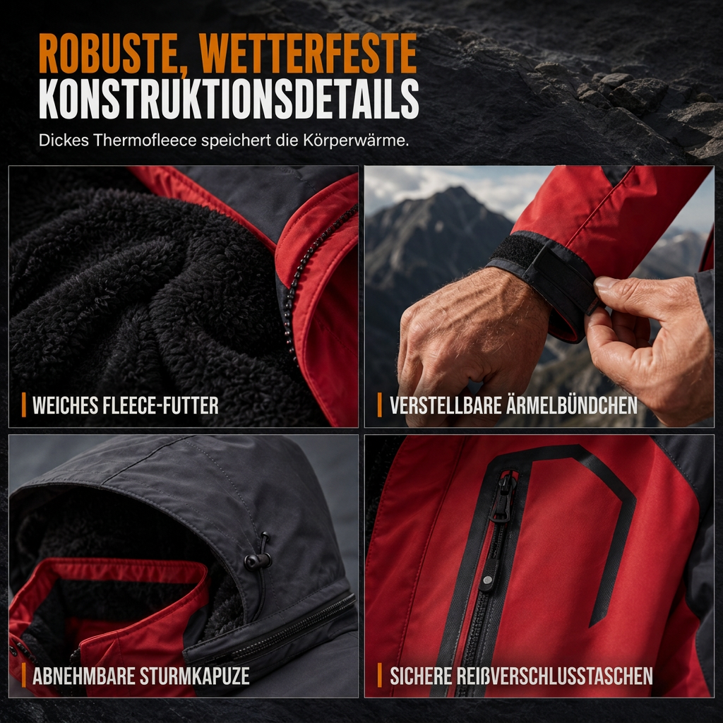 🌸 Paare Outdoor-Mantel mit Kapuze – Fleecegefüttert, verdickt & winddicht – Warm, bequem & immer passend – Ein Must-have für kalte Tage