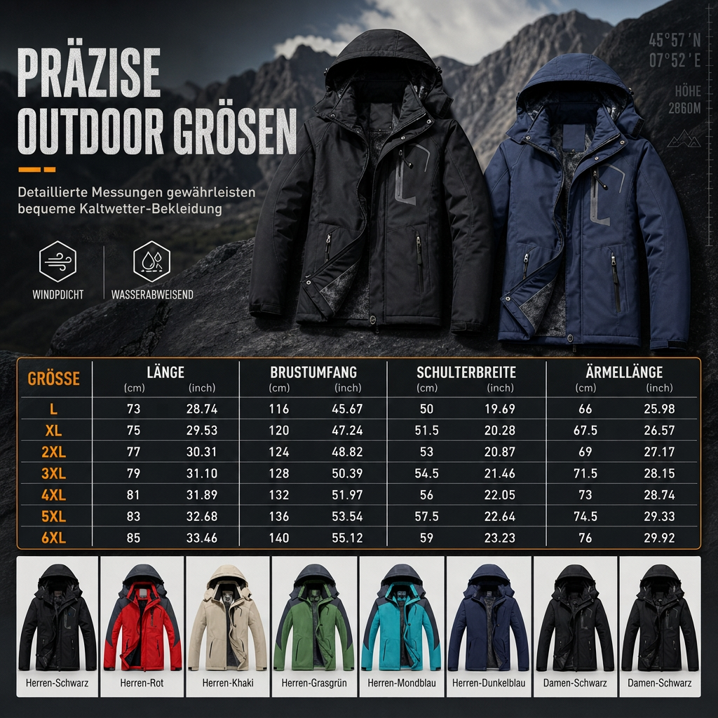 🌸 Paare Outdoor-Mantel mit Kapuze – Fleecegefüttert, verdickt & winddicht – Warm, bequem & immer passend – Ein Must-have für kalte Tage