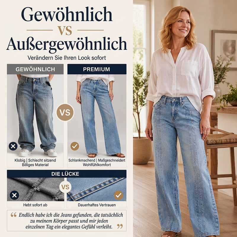 📢📢50%Rabatt!!!🎉✨Weite Jeans für Damen mit vorderen Nähten