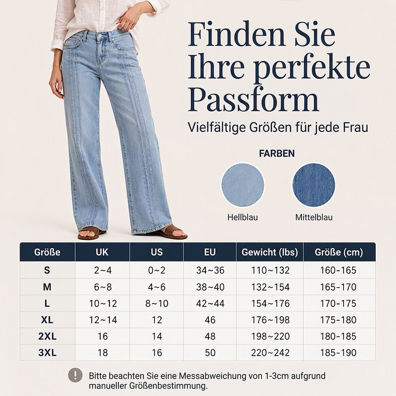 📢📢50%Rabatt!!!🎉✨Weite Jeans für Damen mit vorderen Nähten