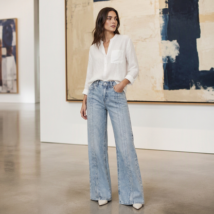 📢📢50%Rabatt!!!🎉✨Weite Jeans für Damen mit vorderen Nähten
