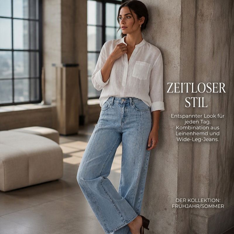 📢📢50%Rabatt!!!🎉✨Weite Jeans für Damen mit vorderen Nähten