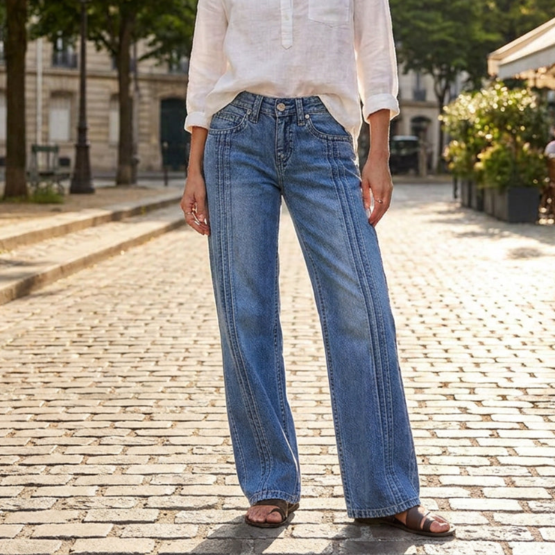 📢📢50%Rabatt!!!🎉✨Weite Jeans für Damen mit vorderen Nähten