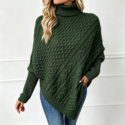 Zopfpullover-Poncho für Damen