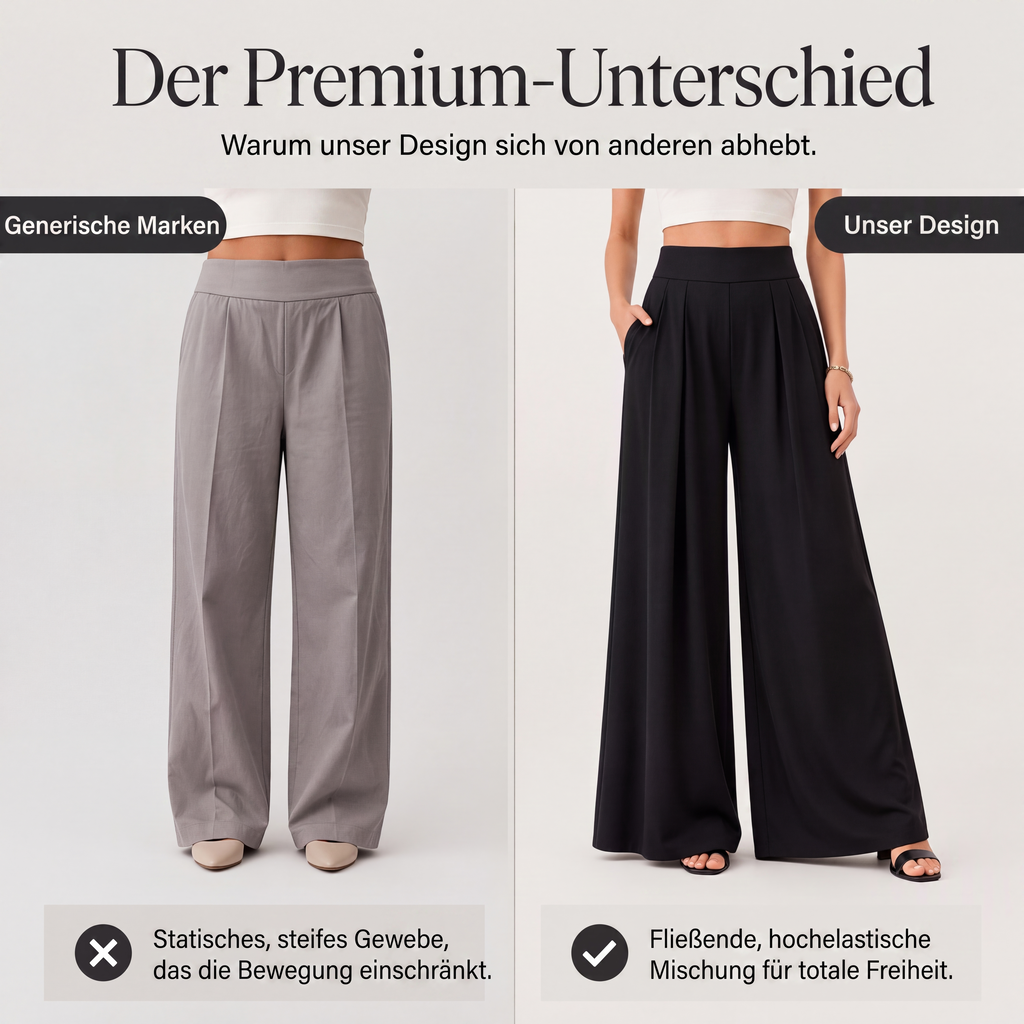 🔥Beliebtes Produkt ！✨Fließende hochtaillierte Weite Hose für Damen