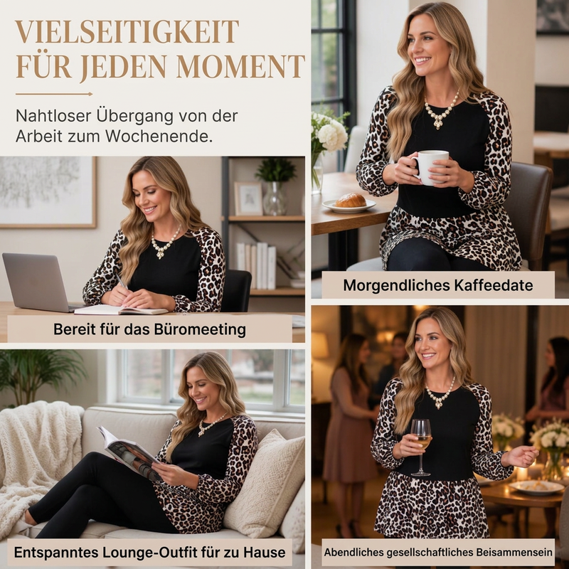 📢🎉50%Rabatt!!!🛍️✨Langarmshirt mit Leopardenmuster für Damen