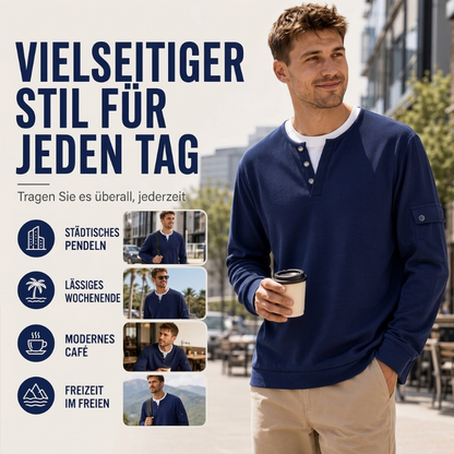 📢📢50%Rabatt!!!🎉✨Herren-Henley-Oberteil aus Waffelstrick im Fake-Layer-Look – Moderner Layer-Look, weicher Waffelstrick & vielseitig kombinierbar – Bequemer Sitz & perfekt für Alltag, Büro & Freizeit – Jetzt -50%!