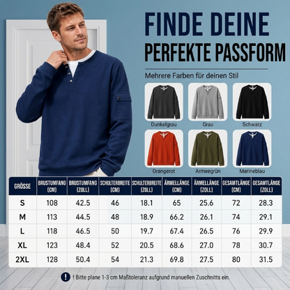 📢📢50%Rabatt!!!🎉✨Herren-Henley-Oberteil aus Waffelstrick im Fake-Layer-Look – Moderner Layer-Look, weicher Waffelstrick & vielseitig kombinierbar – Bequemer Sitz & perfekt für Alltag, Büro & Freizeit – Jetzt -50%!