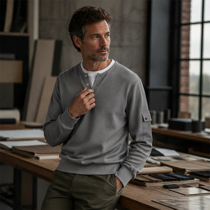 📢📢50%Rabatt!!!🎉✨Herren-Henley-Oberteil aus Waffelstrick im Fake-Layer-Look – Moderner Layer-Look, weicher Waffelstrick & vielseitig kombinierbar – Bequemer Sitz & perfekt für Alltag, Büro & Freizeit – Jetzt -50%!