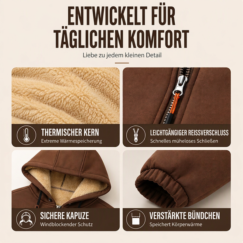 📢📢50%Rabatt!!!🎉✨Herren-Kapuzenjacke mit dickem Sherpa-Futter