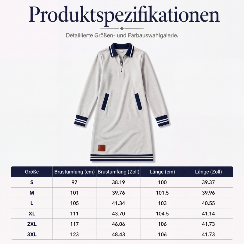 📢📢50%Rabatt!!!🎉✨Damen-Langarmkleid mit Reißverschluss und Taschen