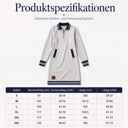 📢📢50%Rabatt!!!🎉✨Damen-Langarmkleid mit Reißverschluss und Taschen