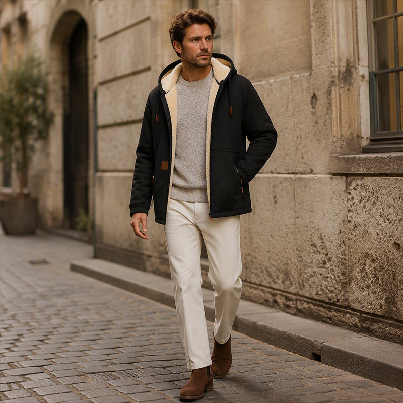 📢📢50%Rabatt!!!🎉✨Herren-Kapuzenjacke mit dickem Sherpa-Futter