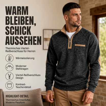 📢📢50%Rabatt!!!🎉✨Herren-Pullover mit Viertelreißverschluss und warmer Fütterung