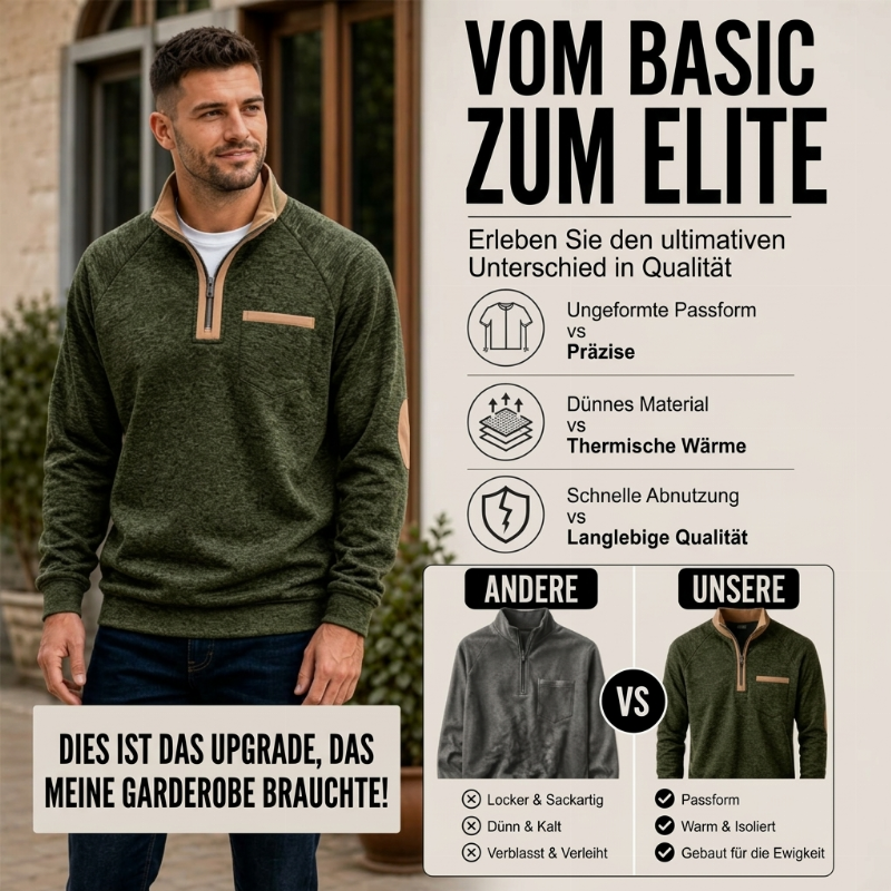 📢📢50%Rabatt!!!🎉✨Herren-Pullover mit Viertelreißverschluss und warmer Fütterung