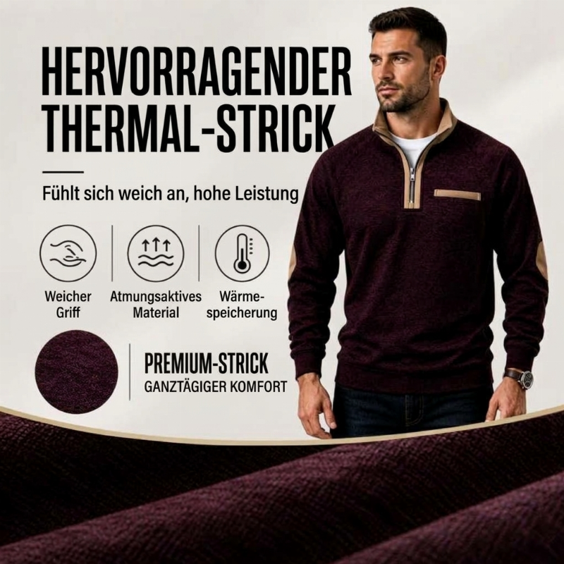 📢📢50%Rabatt!!!🎉✨Herren-Pullover mit Viertelreißverschluss und warmer Fütterung