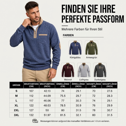 📢📢50%Rabatt!!!🎉✨Herren-Pullover mit Viertelreißverschluss und warmer Fütterung