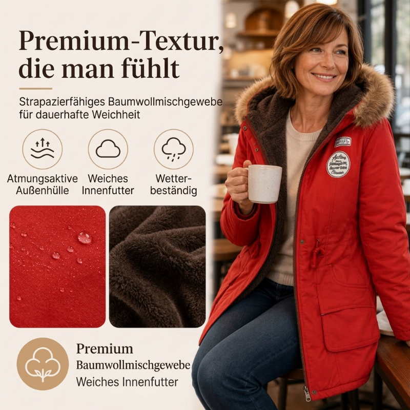 👥 Über 80.000 Käufer haben bereits zugeschlagen! Damen-Parka-Jacke mit warmem Futter und Kapuze