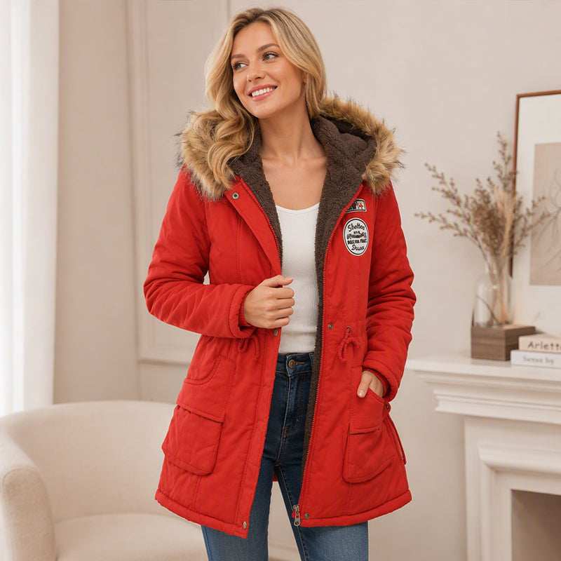 👥 Über 80.000 Käufer haben bereits zugeschlagen! Damen-Parka-Jacke mit warmem Futter und Kapuze