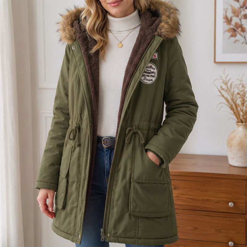 👥 Über 80.000 Käufer haben bereits zugeschlagen! Damen-Parka-Jacke mit warmem Futter und Kapuze